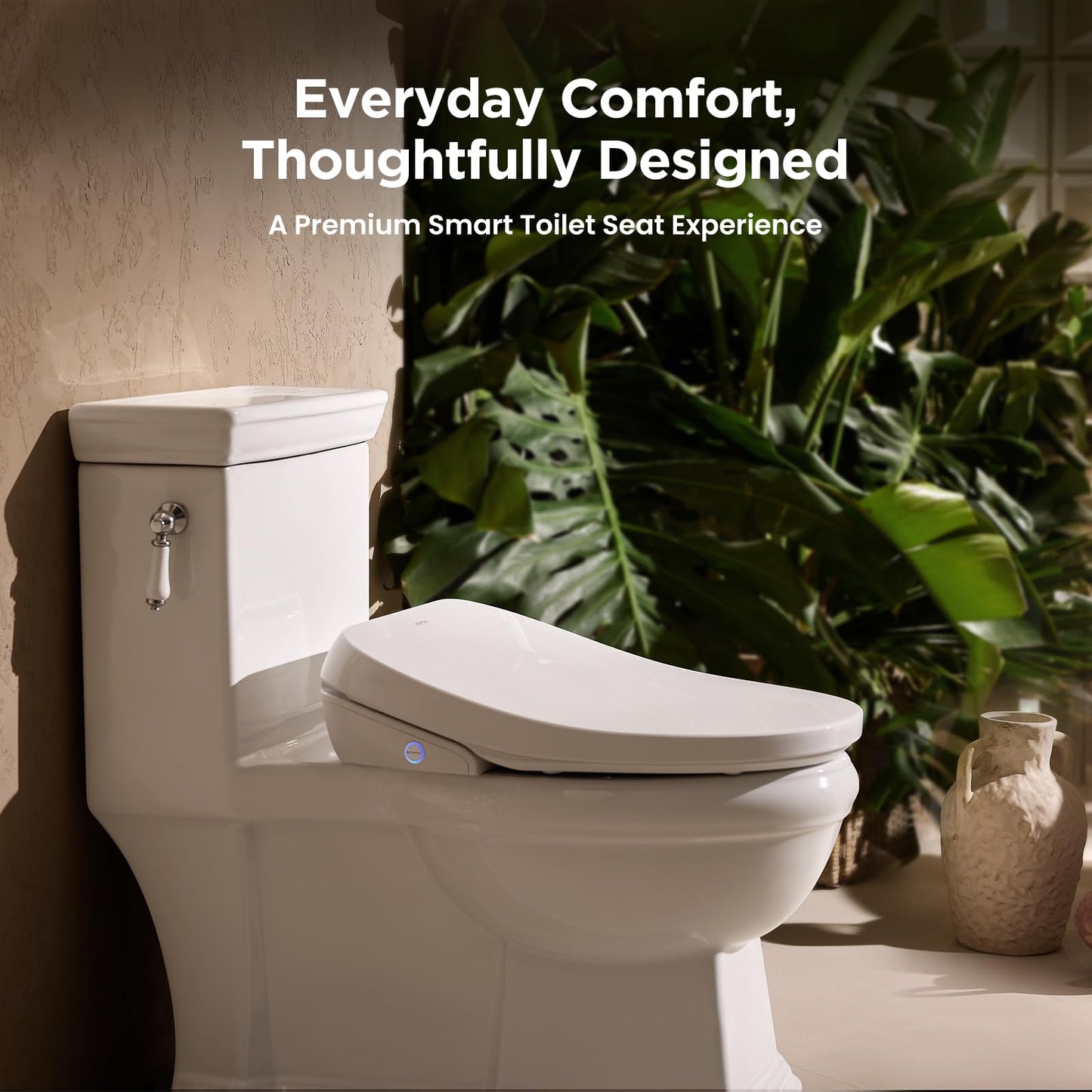 JOMOO Smart Bidet Toilet Seat Elongated, Electric Bidet with Heated Seat, Warm Air Dryer, Adjustable Water Temperature & Pressure, Self-Cleaning Nozzle, Night Light, Eco-Friendly