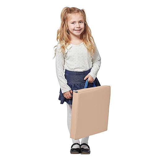 ECR4Kids SoftZone Floor Cushions, Square, Flexible Seating, Sand, 6-Piece