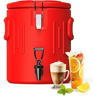 Insulated Beverage Dispenser 3.5 Gallon, Hot Drink Dispenser with 304 Stainless Steel Interior & Spout, Hot Water Dispense...