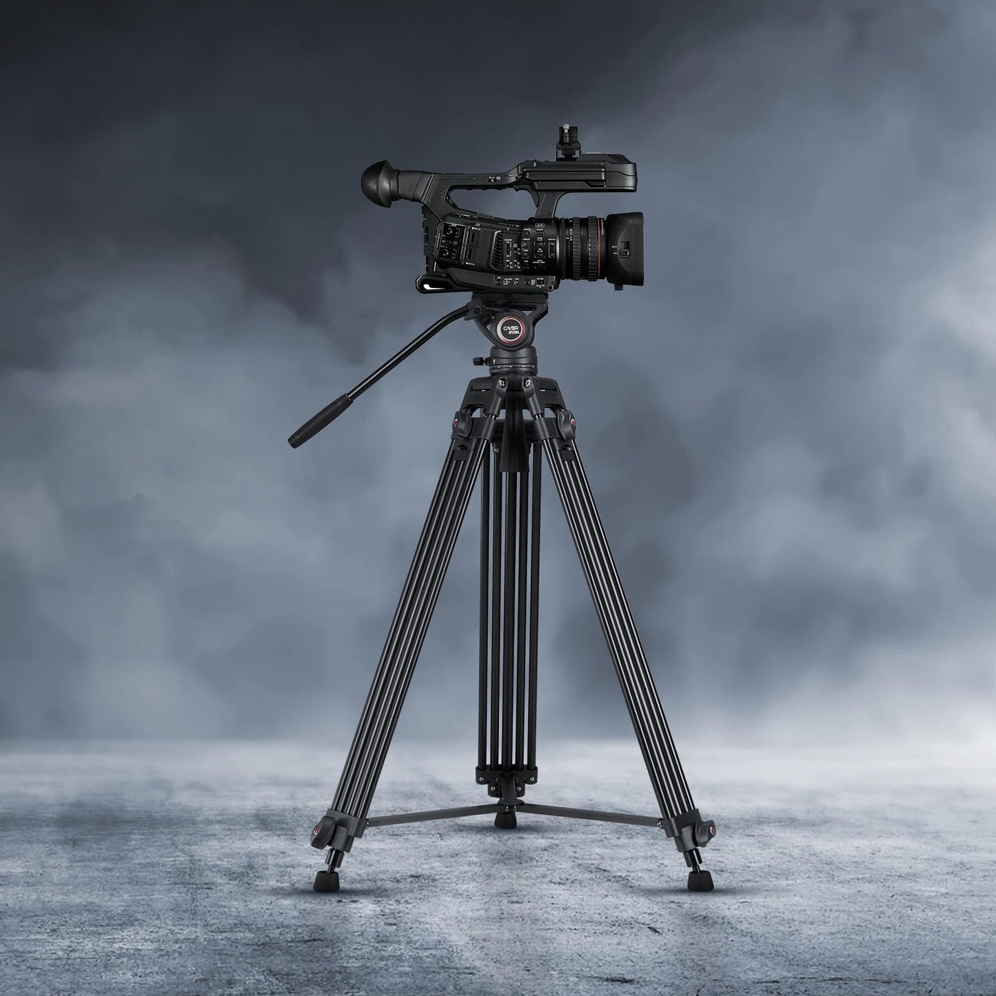 Cayer BV30L Video Tripod System, 72" Heavy Duty Aluminum Twin Tube Tripod with K3 Fluid Head, 75mm Flat Base, Max Load 13.2lbs, for DSLR Cameras, Camcorders, Includes 2 Quick Release Plates