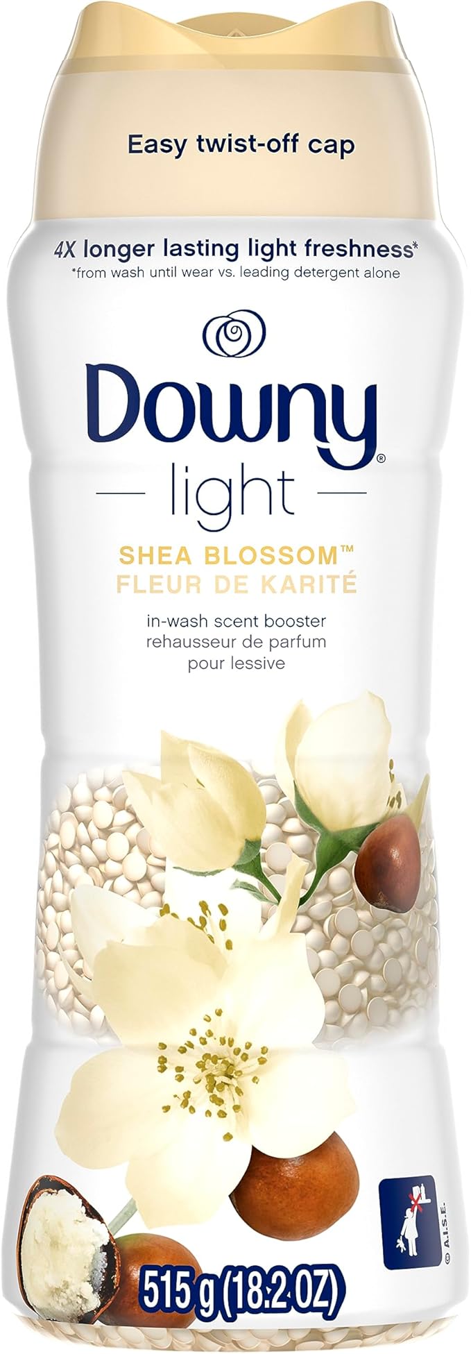 Downy Light Laundry Scent Booster Beads for Washer, Shea Blossom, 18.2 oz, with No Heavy Perfumes