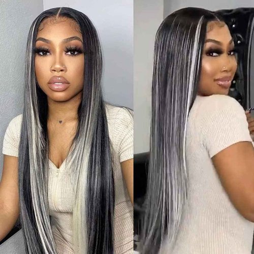 Habiliana Bundles Human Hair 18 20 22 Inch Straight P4/GREY Human Hair Bundles 11A Unprocessed Brazilian Virgin Quick Weave Hair Extensions for Black Women