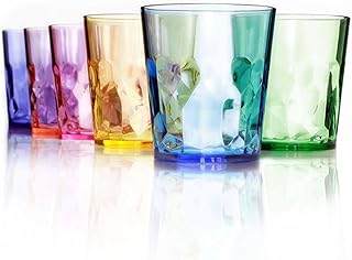 SCANDINOVIA - 13oz Unbreakable Premium Drinking Glasses Set of 6 - Made in Japan - Super Grade Acrylic Plastic - Perfect f...