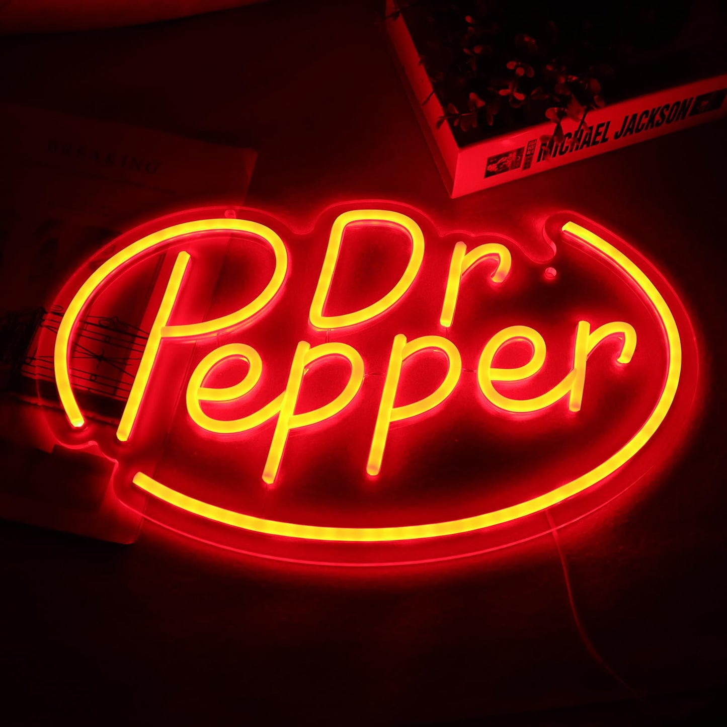 AHlove Neon Signs for Wall Decorļ¼Neon Lights for Bedroom Led Business Signs Suitable for Drinks ShopćMan CavećChristmas Giftsļ¼16 * 10Inch(red)