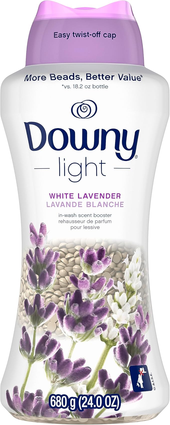 Downy Light Laundry Scent Booster Beads for Washer, White Lavender Scent, 13.4 oz, with No Heavy Perfumes
