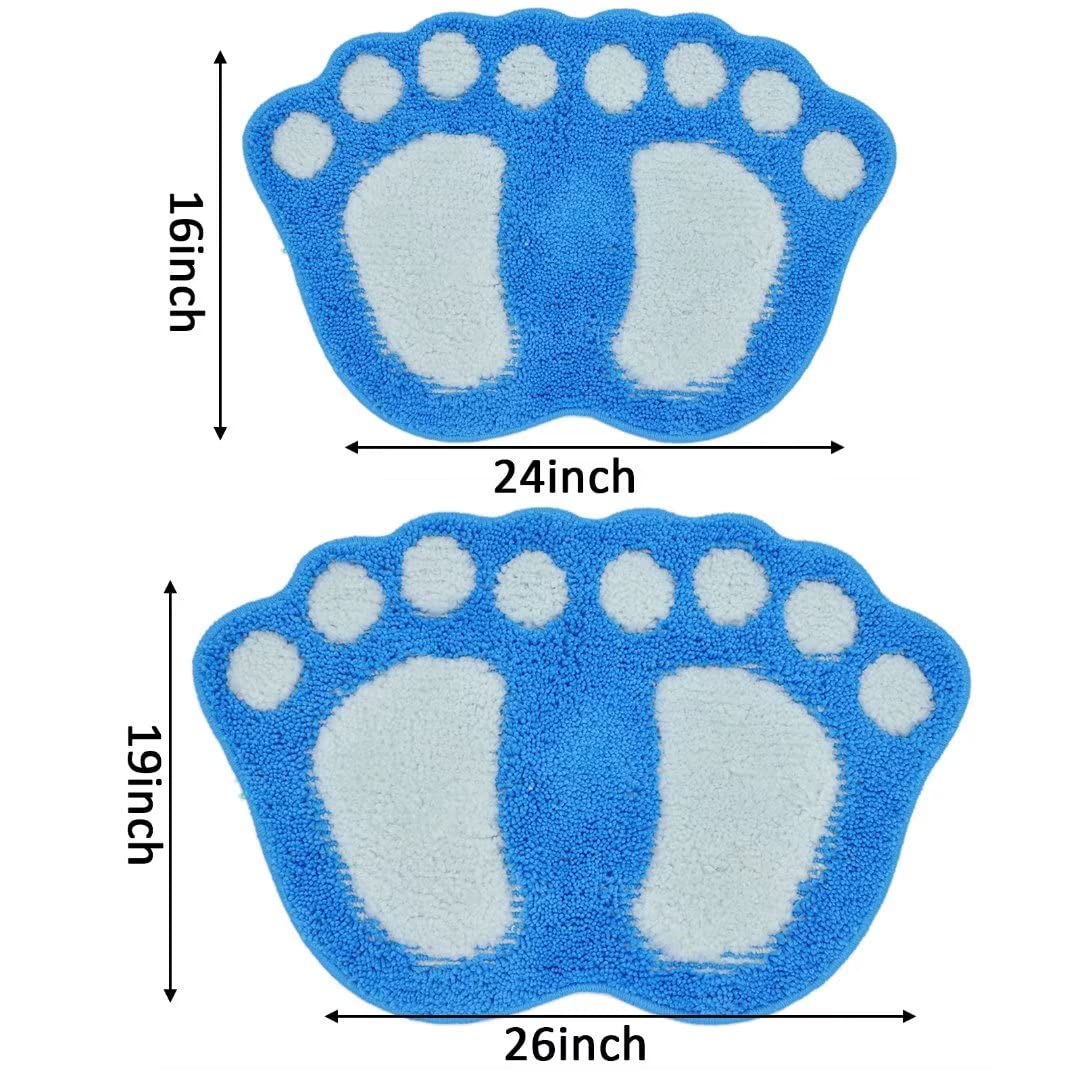 Guireele Bathroom Rugs Mats Water Absorbent Non-Slip Mat Used in Bathroom, Shower, Room, Etc.Soft Microfiber Bath Mat Machine Washable Bath Mat Bathroom Mat (Blue, 19x26'')