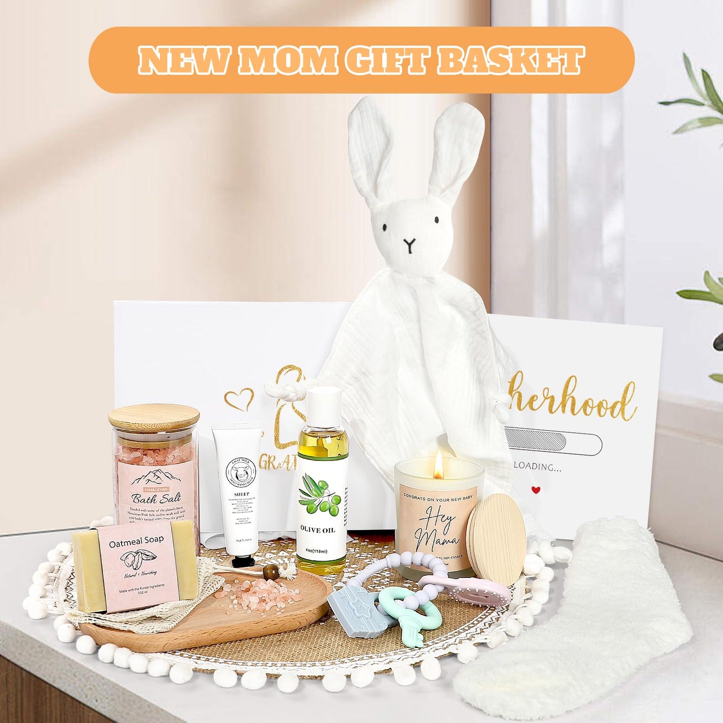 New Mom Gifts, 11PCS New Mom Care Package After Baby, Baby Shower Gifts for Mommy To Be, Gift For Expecting Mother, Pregnancy Gift Basket Essentials, First Time Mothers Day Birthday Gifts for Women