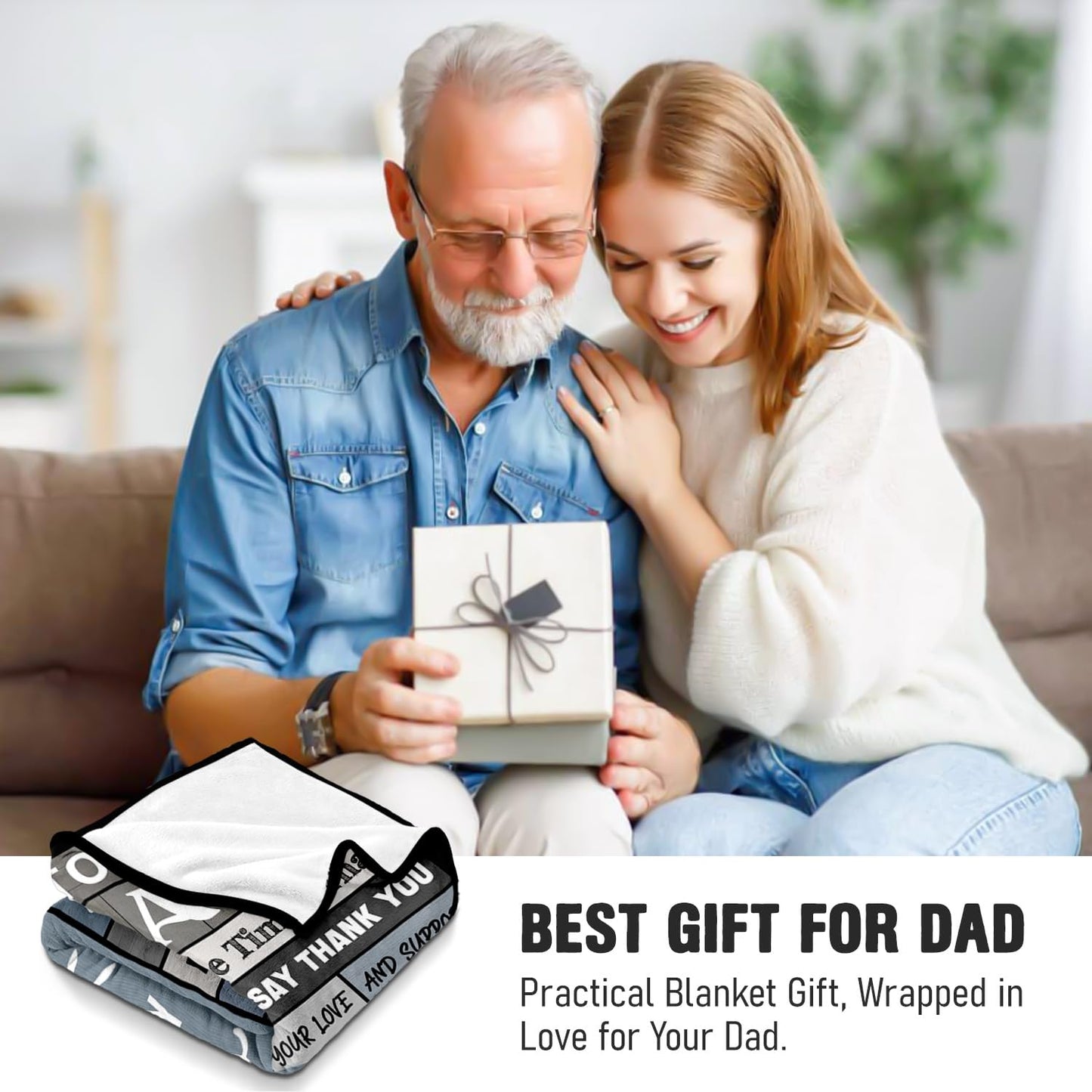 YPURTSD Birthday Gifts for Dad - Dads Gifts from Daughter Son - Christmas Valentines Fathers Day Presents for Father - Blanket for Dad Who Wants Nothing - to My Best Father Ever Blanket 50"x60"