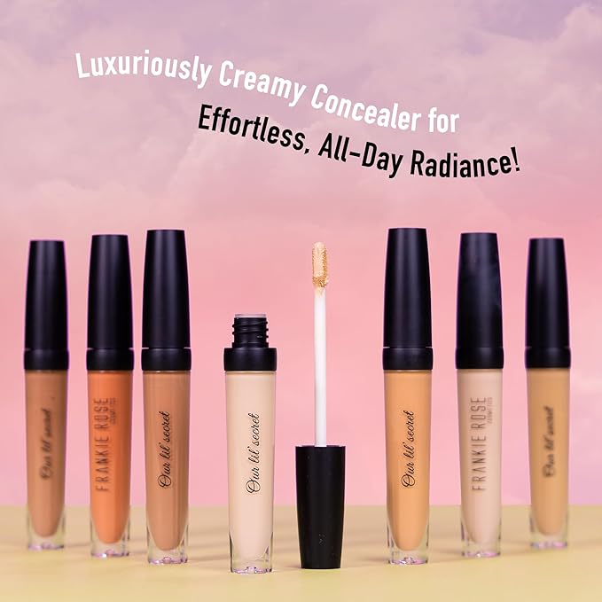 Frankie Rose Cosmetics Our Lil’ Secret Concealer - Full, Long Lasting Coverage for Dark Circles and Fine Lines - Easy to Blend - Soft, Smooth Complexion - Chai