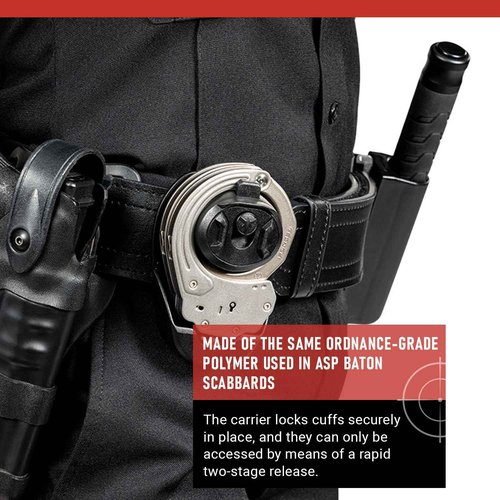 ASP Sentry Chain Cuffs + Exo Sentry Case, Handcuff Case, Professional Grade, Forged Steel Bows, Dual-Sided Keyways, and Double Lock Slots
