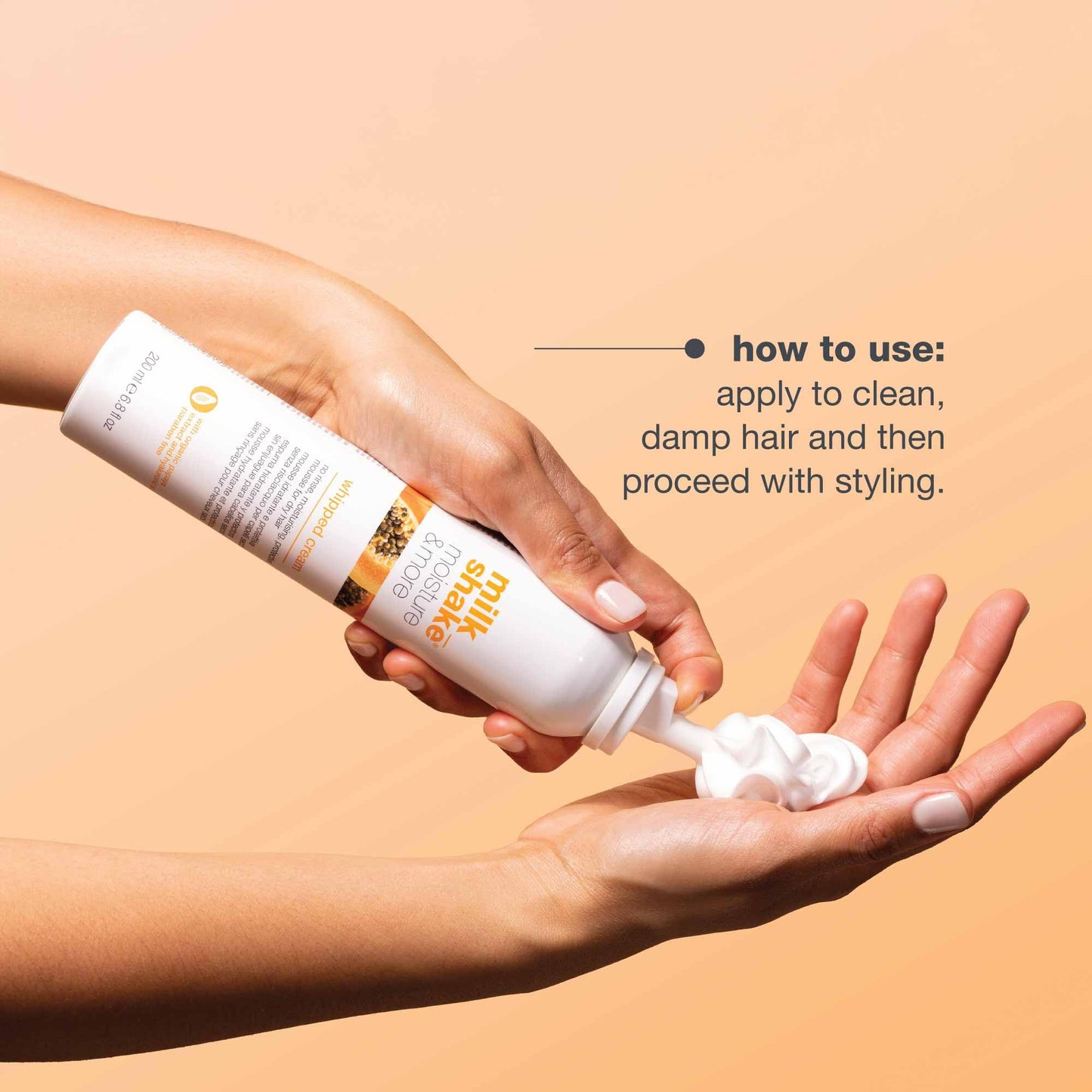 milk_shake Moisture & More Whipped Cream - Conditioning No Rinse Hair Moisturizer Foam | Shinier Hair with Healthy Glow | Boosts