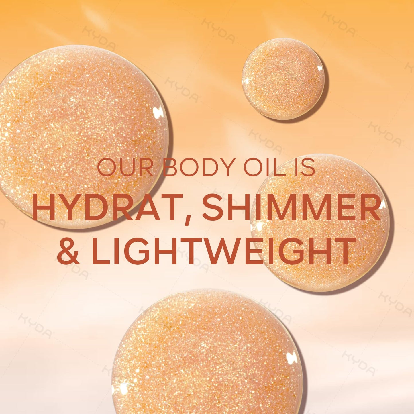 KYDA Body Glow Oil, Broad Spectrum SPF 45, Sunscreen Body Oil with Gold Mica, Sun-kissed Glow Skin Illuminator, Lightweight Non-