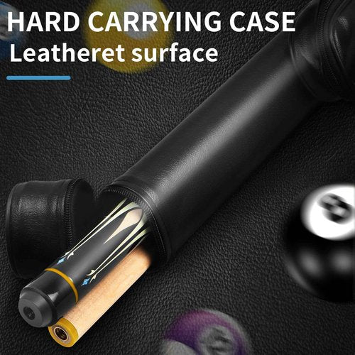 lotmusic Premium Pool Stick with Telescopic Fiber Extension Cue,58 Inch Professional Pool Cue Stick Set with Black Pool Cue Case & Billiards Accessories.