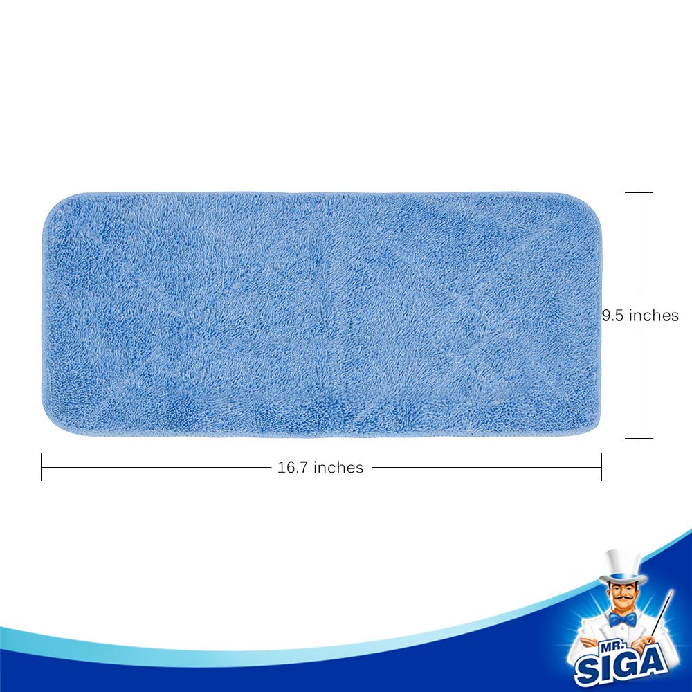 MR.SIGA Professional Microfiber Mop Refills, Pack of 3, Size: 42cm X 23cm