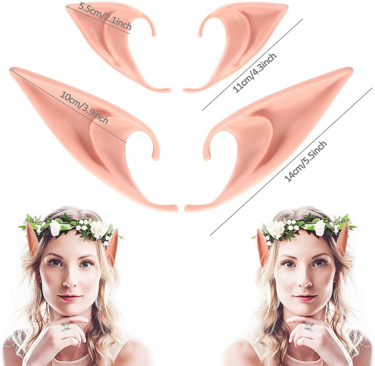 HLenyoy Vampire Teeth Fangs Elf Ears for Cosplay Costume Accessory Halloween Party Favors