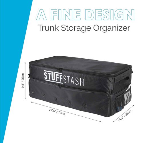 STUFFSTASH Golf Trunk Organizer – Extra Large Car & SUV Storage for Golf Gear (3 Pairs of Shoes, Ventilated Shoe Section, Reinforced Base, Dividers for Tees & Accessories)