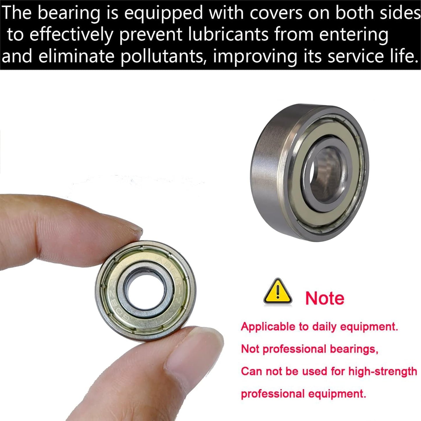20 PCS 608 -ZZ Ball Bearings – Double Metal Sealed Miniature Deep Groove Ball Bearings (8mm x 22mm x 7mm) (608 ZZ)