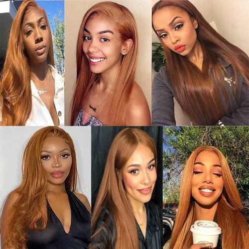 Giginger Brazilian Human Hair Bundles 16 18 20 Inch Color 30 Light Brown Straight Bundles Human Hair Straight Unprocessed Virgin Quick Weave Hair for Black Women