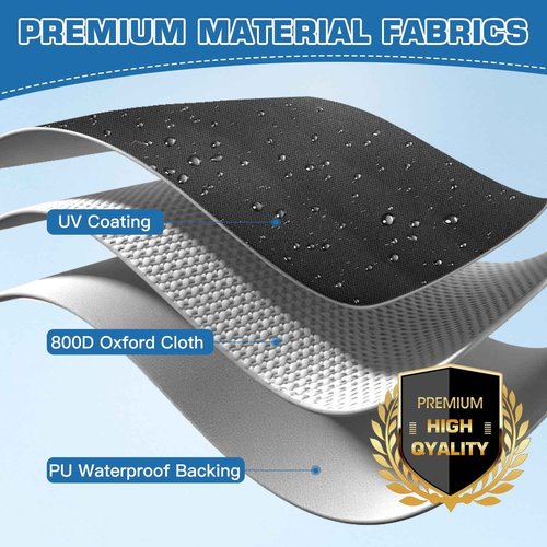 Mionovity Bass Boat Cover 16-18.5 ft, 800D Canvas Heavy Duty Waterproof Boat Cover 16 17 18 Foot(16' 17' 18.5' with Motor Cover, Fits V-Hull,Fishing,Runabout Bowrider Boat