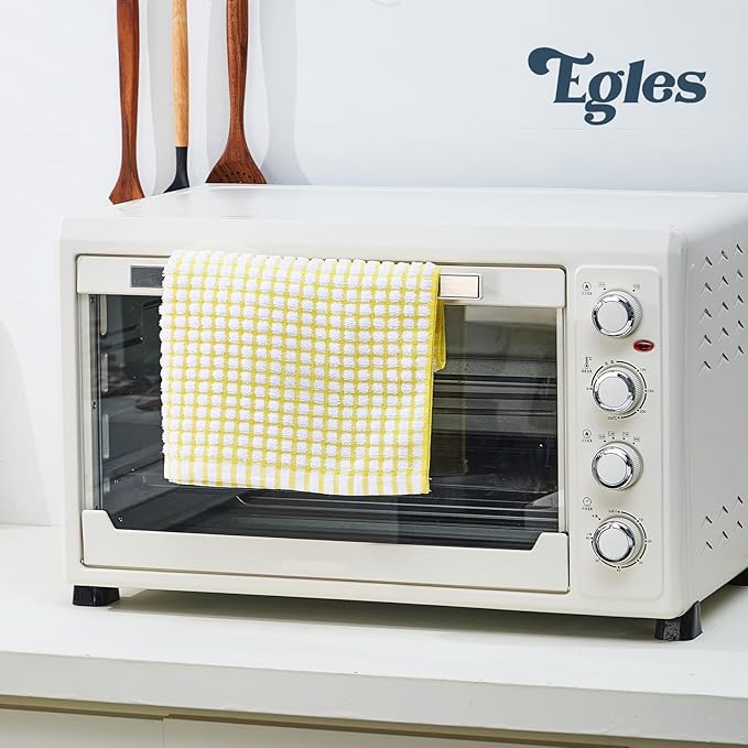 Egles Dish Cloth Terry Kitchen Towel 100% Cotton Kitchen Dish Cloths for Scrubbing Wash Cloths Dish Towels Sets (8 Packs 12x12 Inches & 15x27 Inches Mix Color)