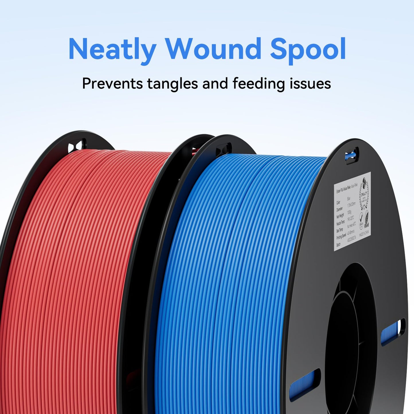 Creality K1C 3D Printer, 600mm/s Fast Speed Auto Leveling 3D Printers Bundle with Creality 3D Printer Filament 1.75mm 4KG, Black White Blue Red