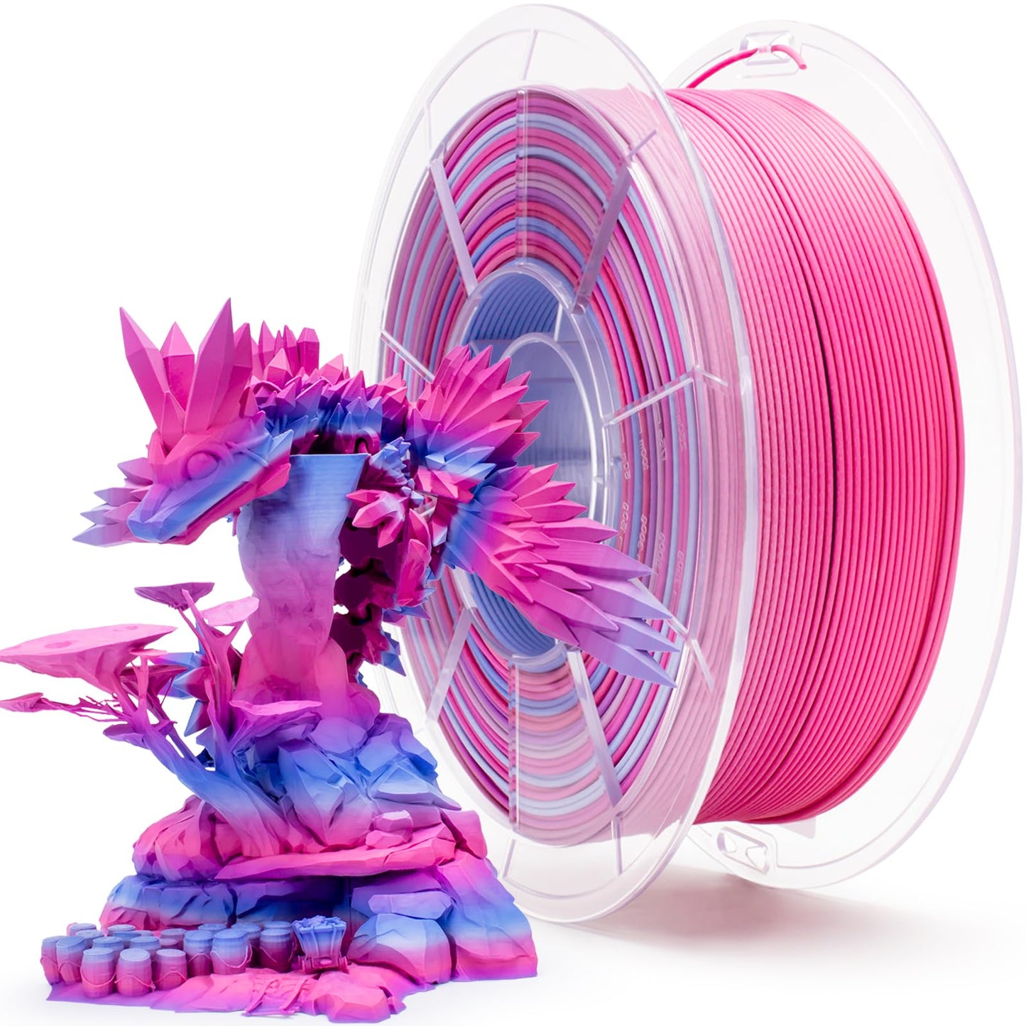 ZIRO Fast Color Changing PLA, Matte Multi Colors Filament 1.75mm, Matte Rainbow 3D Printer Filament, Dimensional Accuracy +/-0.0