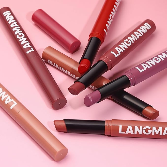Jolilab 6Pcs Lip Set: 3 Colors Lip Liner+3 Colors Lipstick, Matte/Creamy,Smooth Creamy Texture,Long-Lasting,Bold/Nude Shades for Daily/Party, Vegan, Gift for Makeup Lovers.(#03+05+10)