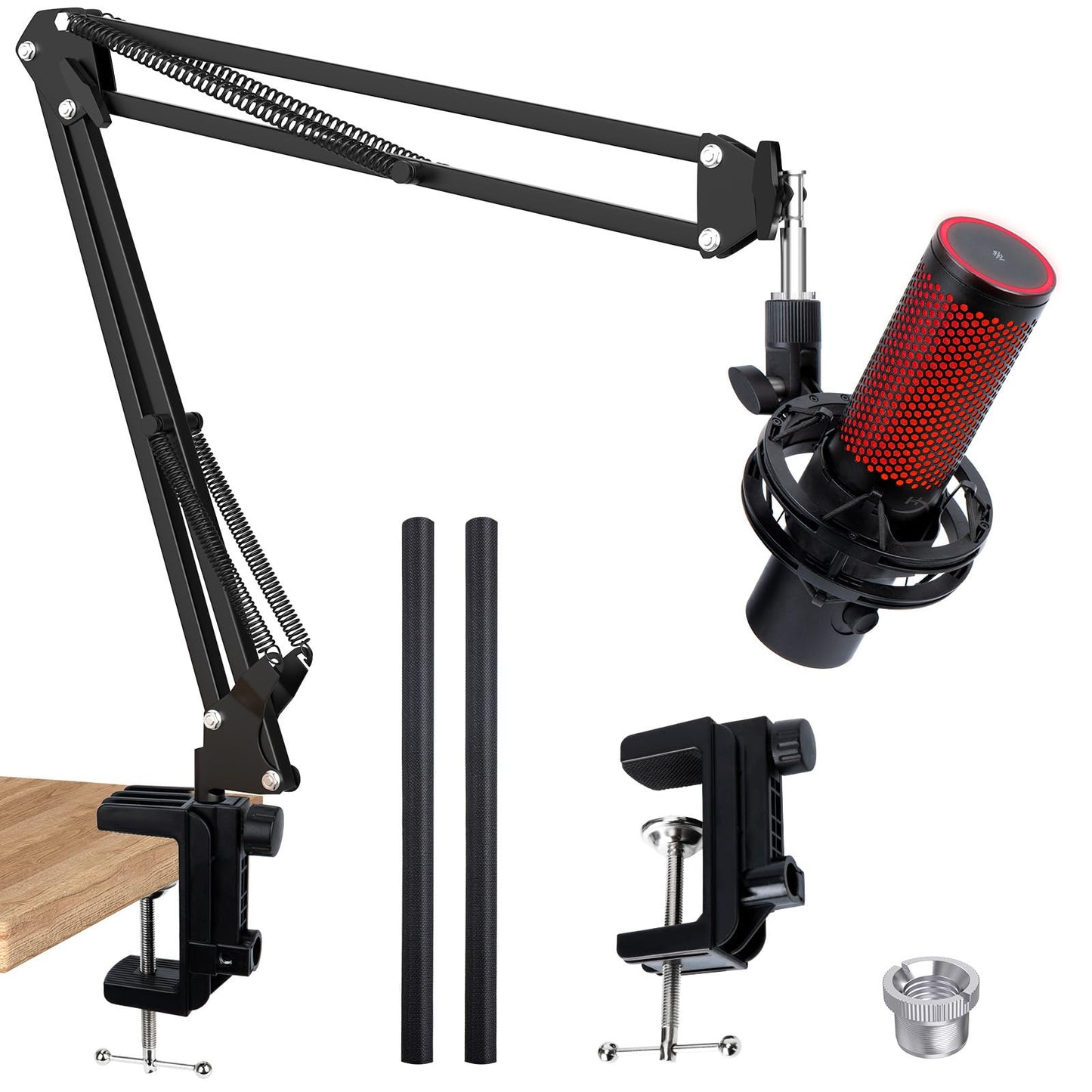 For HyperX QuadCast 2 Boom Arm - Mic Arm Compatible with Hyper x QuadCast, Microphone Boom Arm with Cable Ties, Improve Sound Qu
