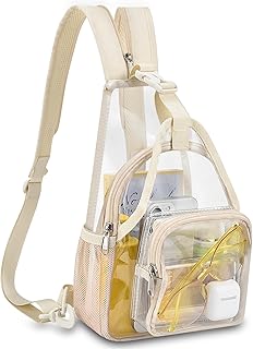 Mildbeer Small Clear Backpack for Women - Convertible Sling & Shoulder, Stadium Approved Festival Purse for Concerts & Daily