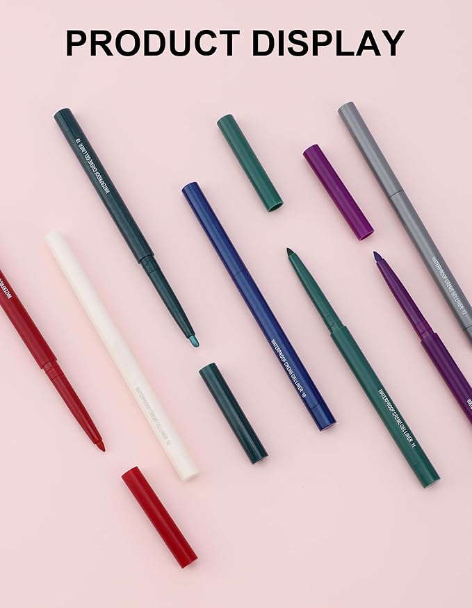 4PCS Matte Purple Eyeliner Pencil, Waterproof Smudge Proof Long-lasting, High-Pigmented Colorful Eye Liner Pencils, Retractable Eyeliner
