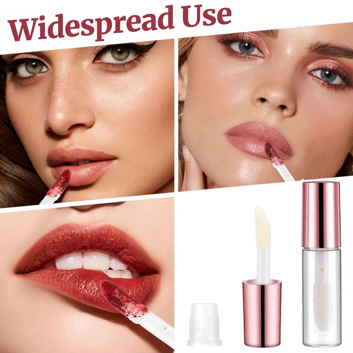 10 Pcs Empty Lip Gloss Tubes, 1.2ml Mini Refillable Lip Balm Bottles with Rubber Insert and Brush Clear Plastic Lip Balm Gloss Containers for Samples Lips Balms Travel Split and DIY Makeup