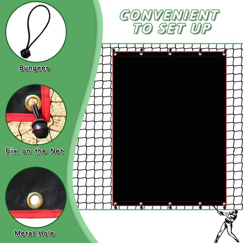 OKAYES Baseball Batting Cage Backstop, Baseball Vinyl Backstop, Baseball & Softball Backstop, Vinyl Backstop for Batting Cage, Heavy Duty Batting Cage Backstop, 6x8 Baseball Backstop for Batting Cage