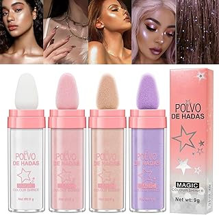URQT 4 Color Polvo De Hadas Fairy Dust Highlight Patting - Full Body Contouring and Clavicle Pearlescent Patting Powder fo...
