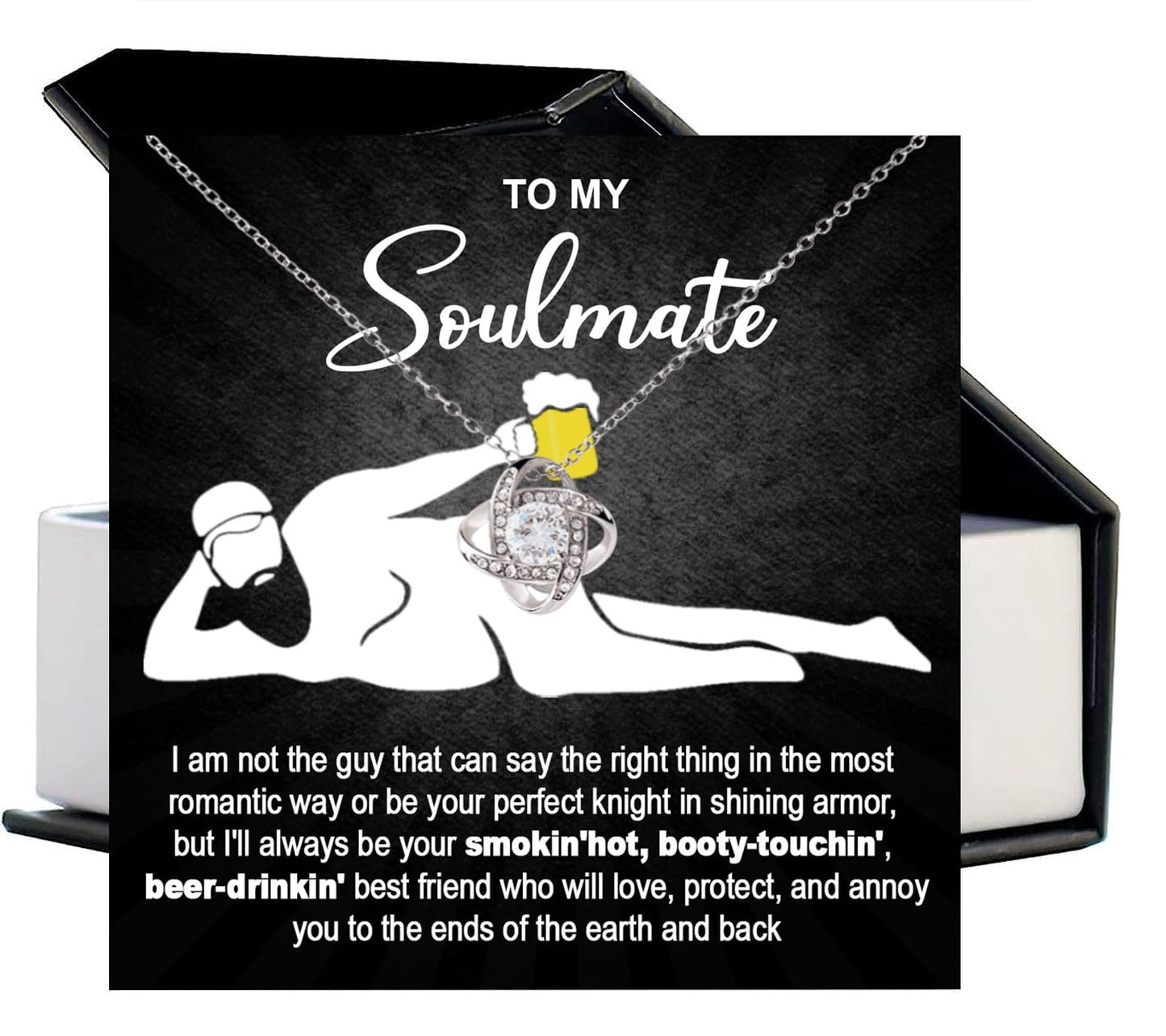 Soulmate Necklace for Women, Christmas Gift for Soulmate, Wife Necklace from Husband, Necklace For Girlfriend, Message Card Jewelry To My Soulmate Necklace, Valentine Necklace For Soulmate