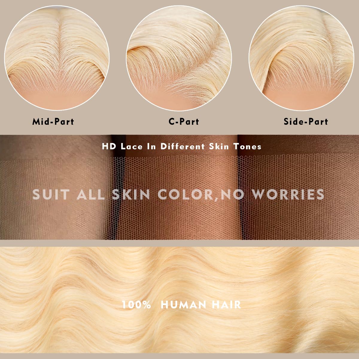 WAQI 44 Inch 613 13x6 Lace Front Wig Human Hair 200 Density Blonde Wig Human Hair Body Wave Lace Front Wigs Human Hair Pre Pluck