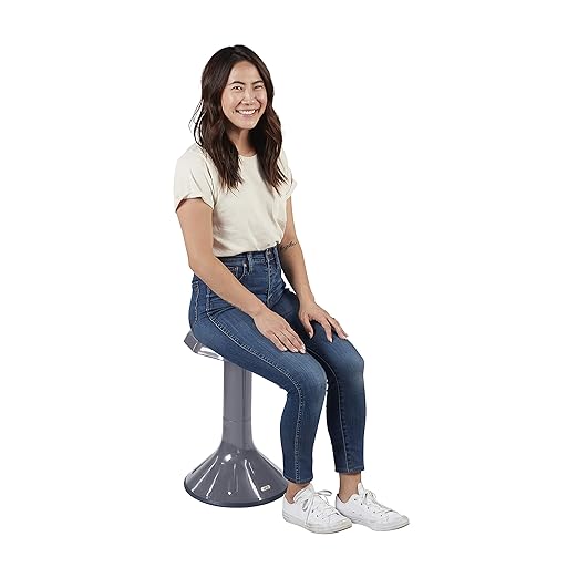 ECR4Kids ACE Active Core Engagement Wobble Stool, 20-Inch Seat Height, Flexible Seating, Grey