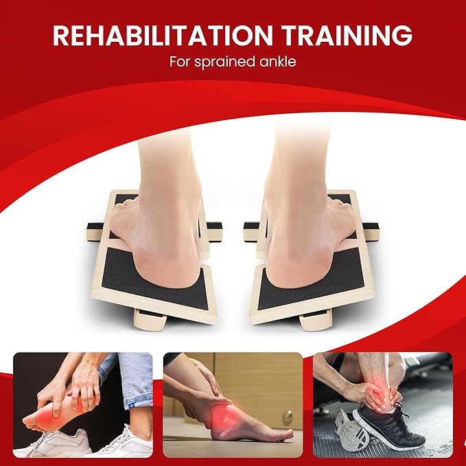 Velifit Ankle Strengthener & Axis Board, Bamboo Ankle Balance Boards for Physical Therapy, Blackboard Foot Trainer & Foot Strengthener, Giboard for Balance Training, Axisboard for Leg Stability