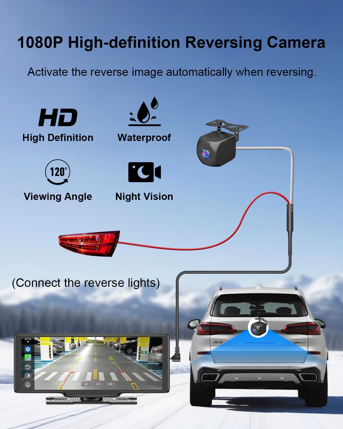 Hk5 Carplay Screen For Car, 10.26 Hd Wireless Apple Carplay & Android Auto Touch Screen With Backup Camera, Car Play Radio Scree