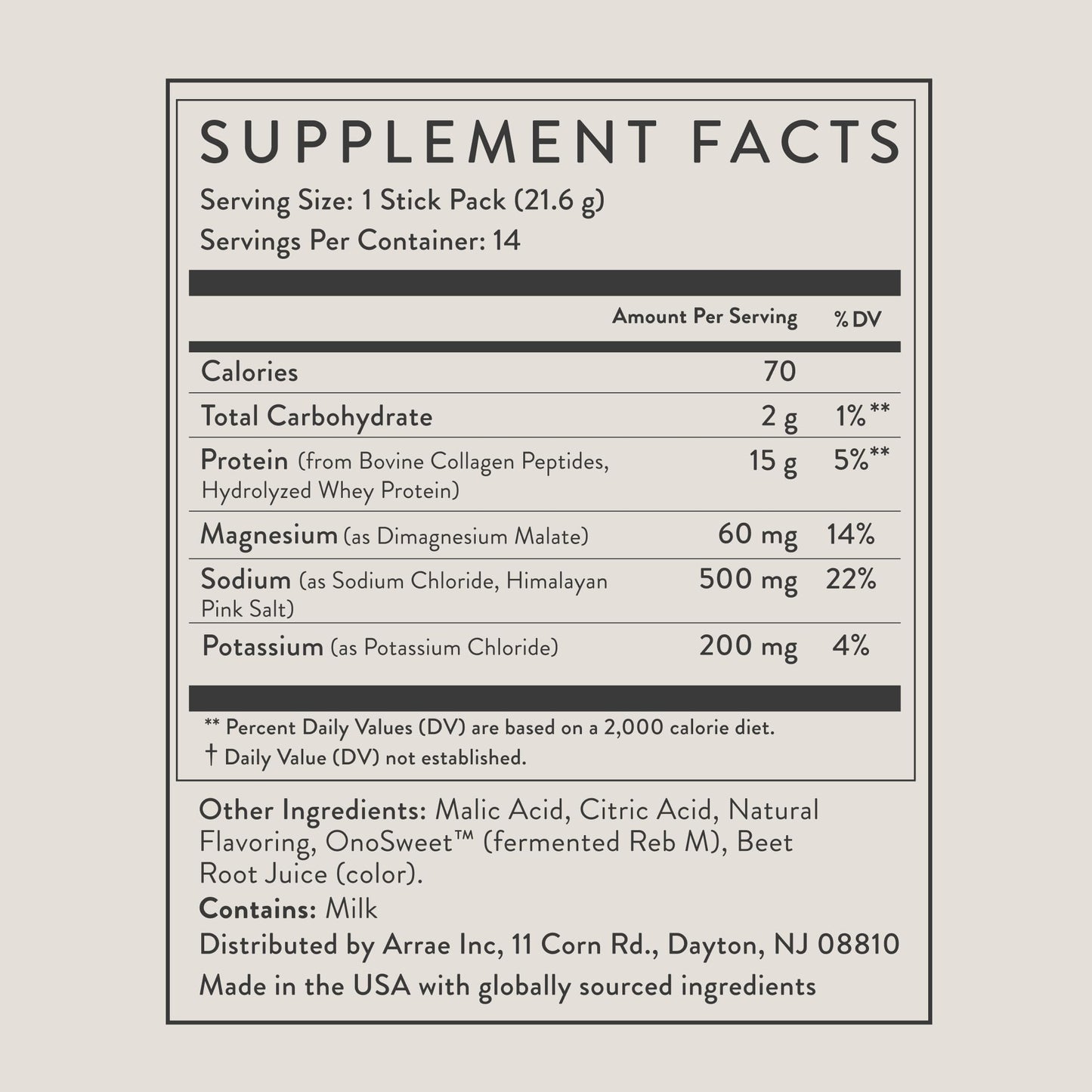 Arrae Clear Protein – Natural Protein Supplement, Smooth Texture, Easy to Mix, 14 Servings, Clean Formula with Electrolytes