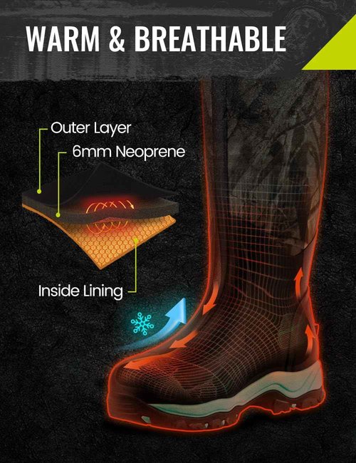 TIDEWE Hunting Boot for Women, Insulated Waterproof Sturdy Women's Hunting Boot, 6mm Neoprene and Rubber Outdoor Boot Next Camo G2(Green Size 8)