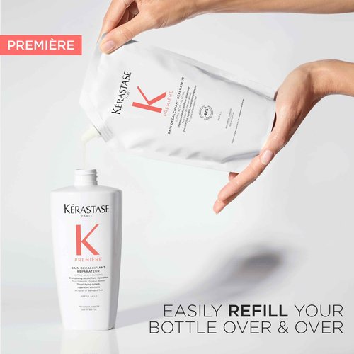 Kerastase Première Bain Décalcifiant Réparateur Shampoo - Gently Cleanses, Removes Calcium Overdose, Repairs & Strengthens Damaged Hair, 16.9 Fl Oz