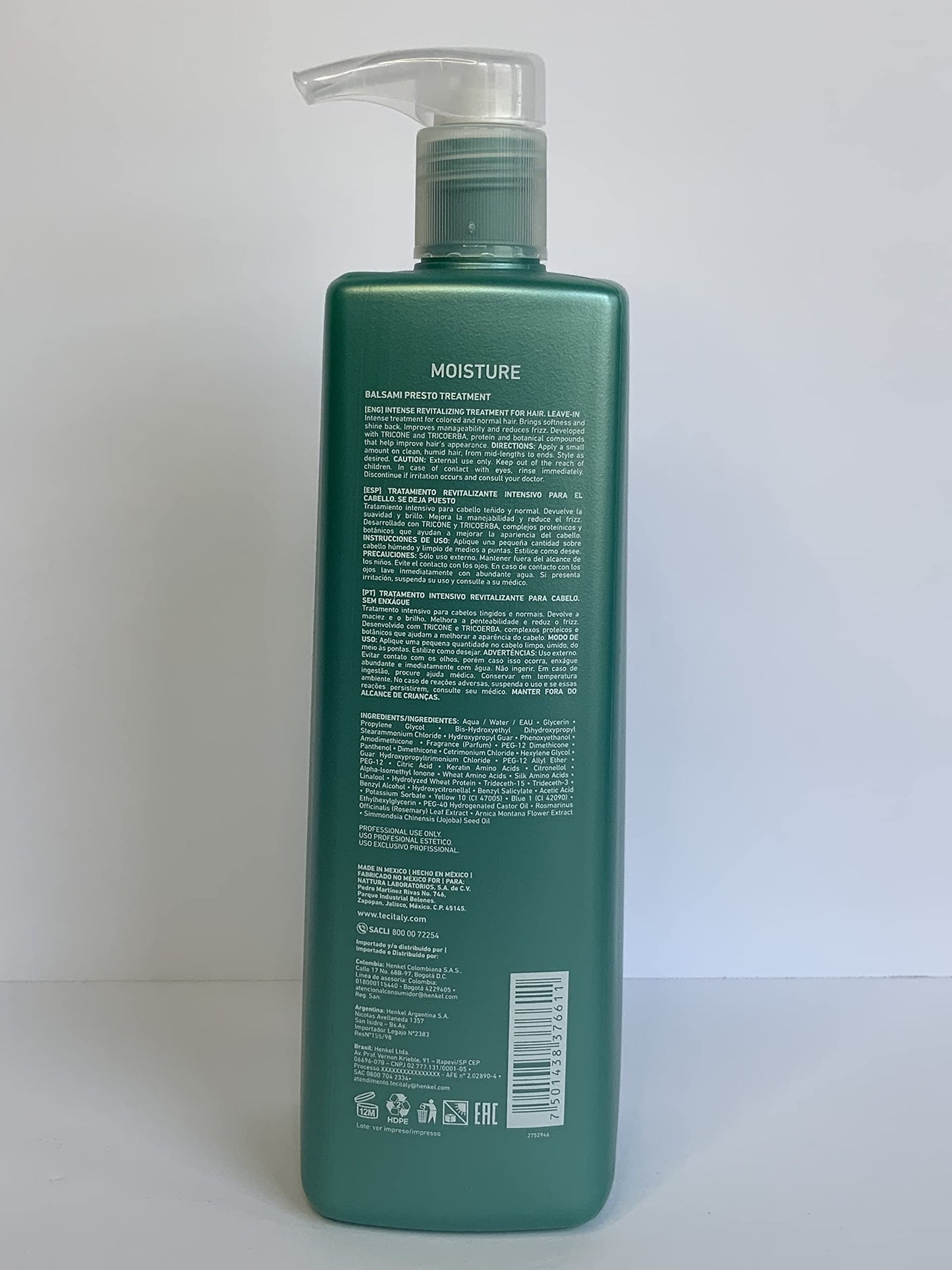 Tec Italy Color Care Balsami Presto Instant Leave In Treatment - 1 Liter