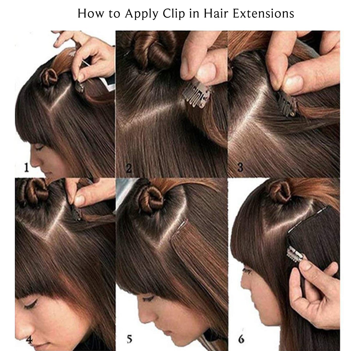 Ubetta Hair Extensions Clip in Human Hair, Chestnut Brown and Blonde Highlights, 22 Inch, 7 Pcs Double Weft Remy Human Hair Exte