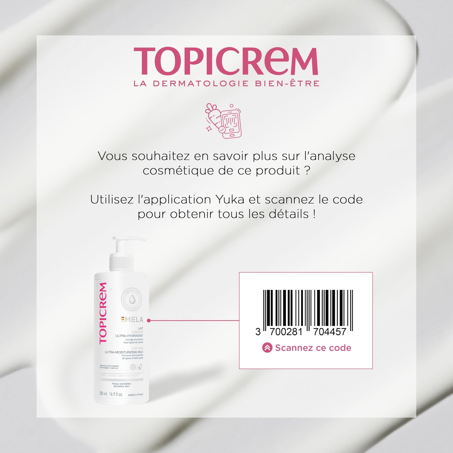 GIGATEMP Topicrem - Mela, Lait Unifiant Ultra Hydratant Corps - Hydrate 24h, Unifie le Teint, Corrige et Pr vient lApparition d