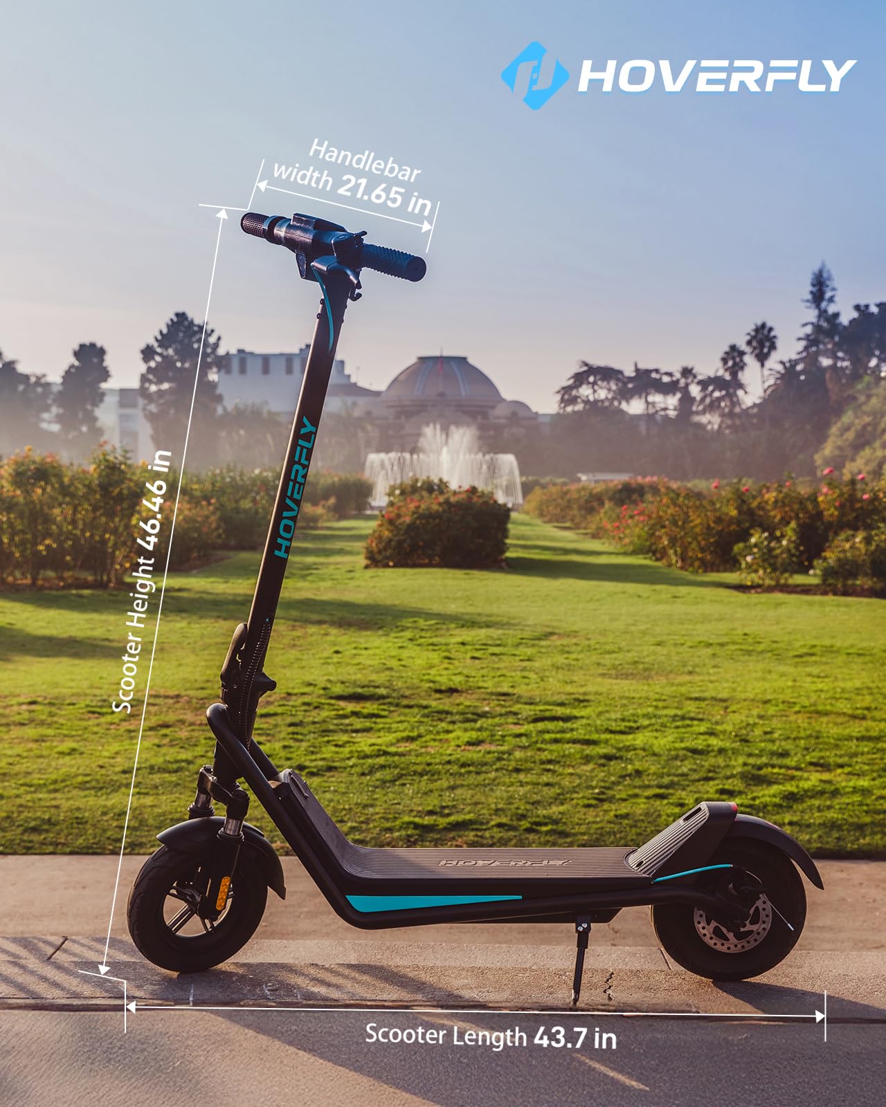 Hoverfly X5 Electric Scooter for Adults, Anti-Flat 10" Solid Tire, Max 25 Mile Range and 20Mph Speed Power by 500W Motor,15% Uphill with Front Suspension Shock Absorber, Foldable Commuting Escooter