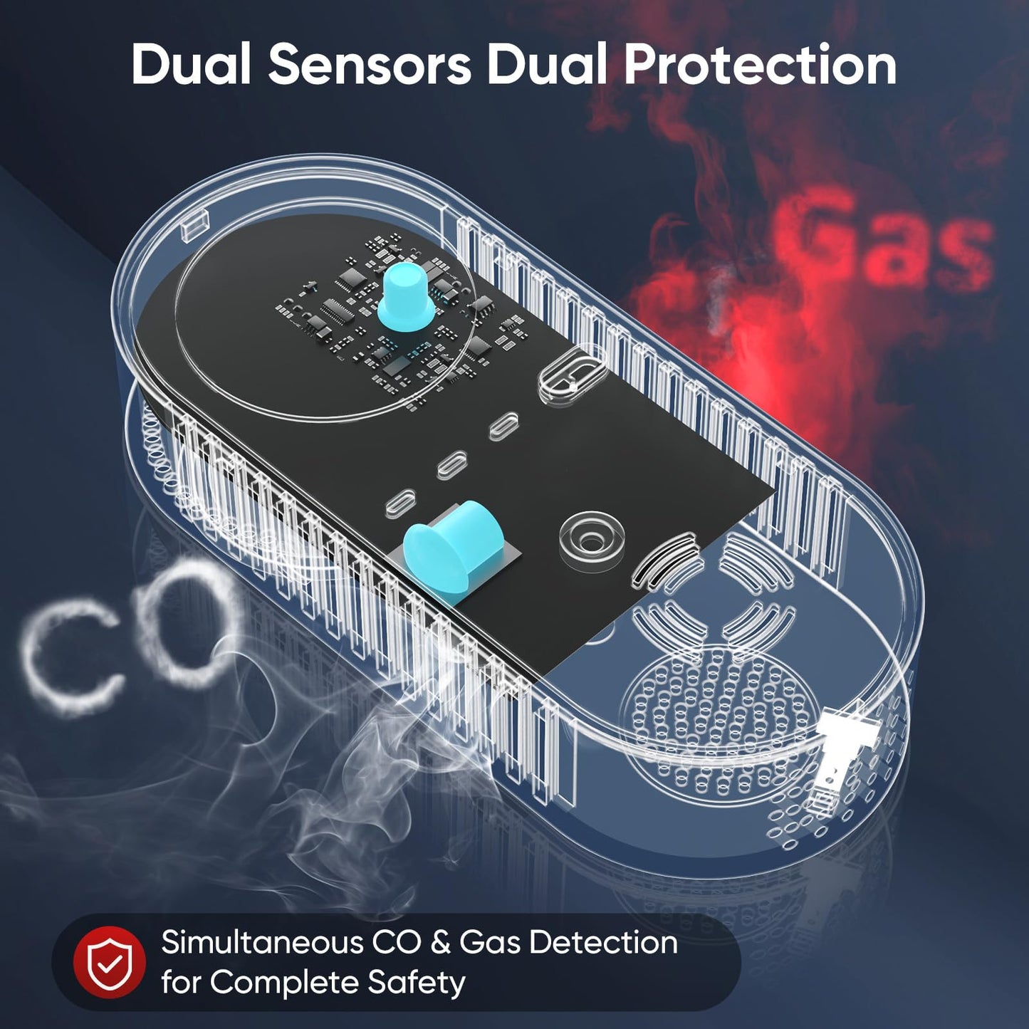 NICGOL 4-in-1 Upgraded Natural Gas Detector & Carbon Monoxide Detectors - Carbon Monoxide Detectors Plug in - Natural Gas, Propane, Co Detector, Temperature & Humidity Detectors for Home, RV (White)