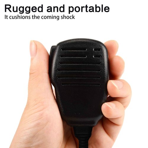 SAMCOM Speaker Mic for Two Way Radios,2 Pin Walkie Talkies Shoulder Mic, Handheld Walkie Talkie Microphone for Most 2 Way Radio, K Type Radio Microphone with PTT (6 Pack)