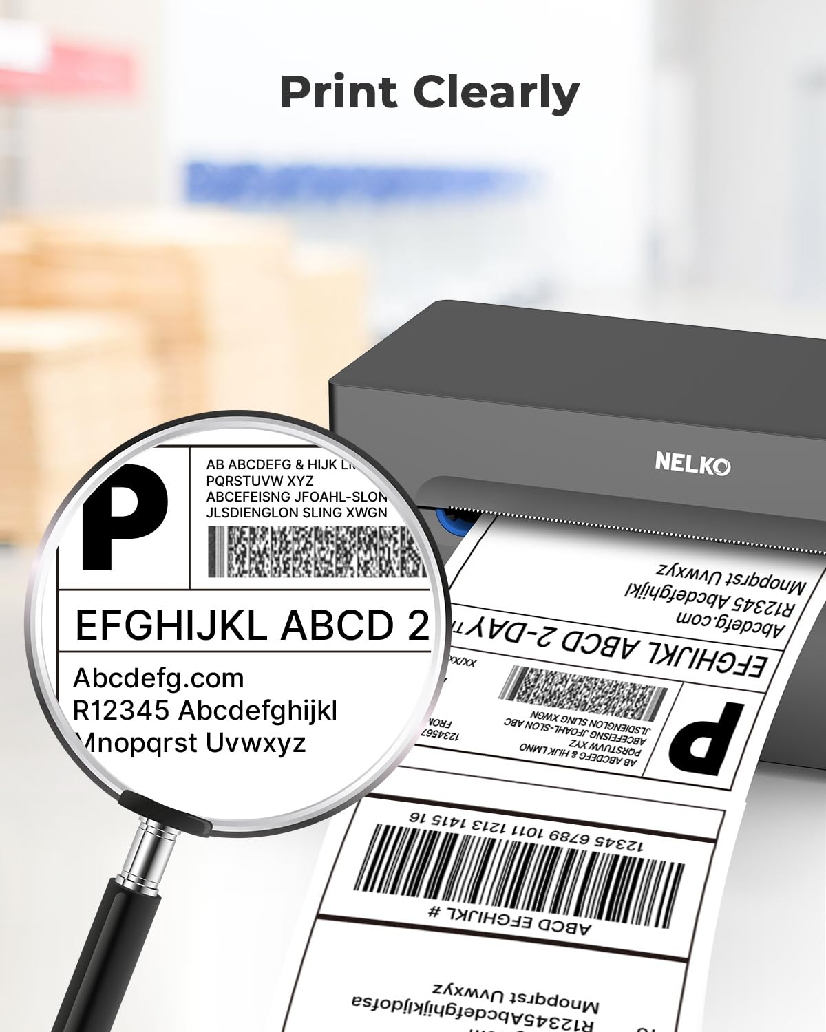 Nelko Genuine 4x6 Direct Thermal Shipping Label 500 Labels/1 Stacks, 4x6 Thermal Labels for Nelko PL70E Shipping Label Printer, Perforated and Strong Adhesive, Commercial Grade