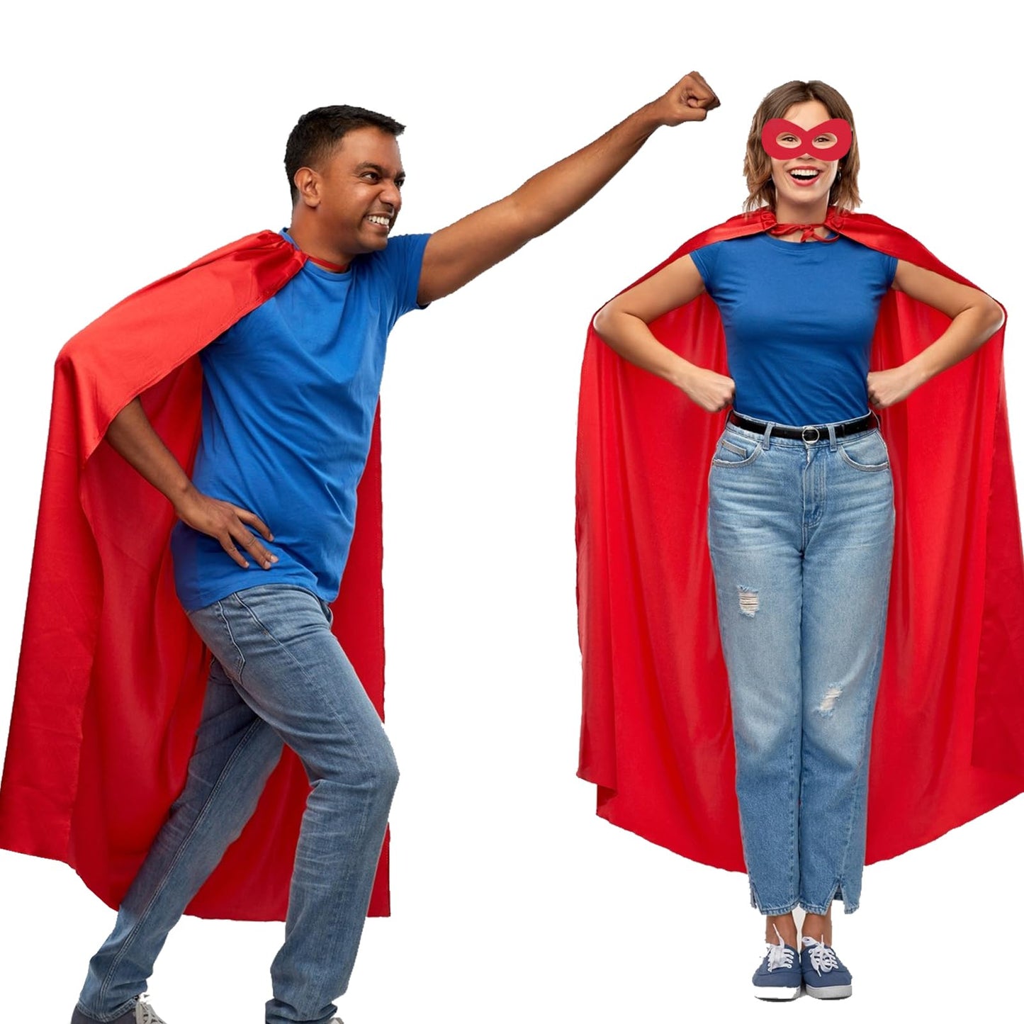 Dajiahao Adult Superhero Capes and Masks - Halloween Capes Party Dress Up Superhero Costume Superhero Party Capes(Red-L)