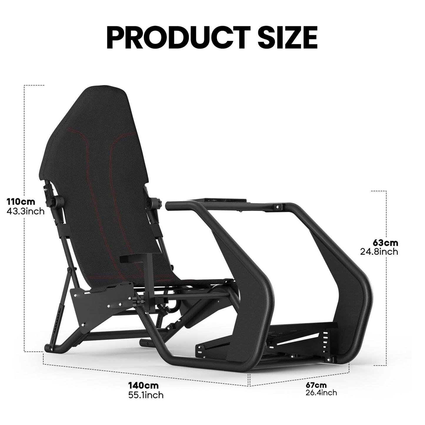 RACGTING Racing Simulator Cockpit with Seat for Logitech G29, G923, G PRO,RS50, Fanatec, MOZA R3, R9, R12 - Adjustable Sim Racing Cockpit with Shifter Mount for Immersive Racing Sim Setup